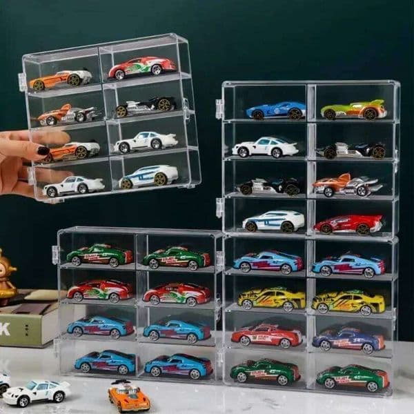 Acrylic Display Box 1:64 For Toy 8 Grid Cabinet Rack Dustproof Stackable Car Storage Boxes Transparent 26Y0211
