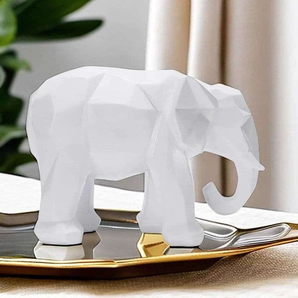 1PC Boho Elephant Resin Statue - Handcarved Wedding Decor & Ethnic Home Accent, Shelf Display Sculpture 26L0212