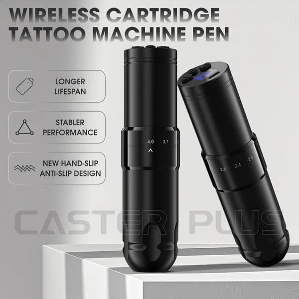 Caster Plus Adjustable Wireless Cartridge Tattoo Machine Pen 1500mAh Wireless Battery Led Display for Cartridge Tattoo Needles 260130