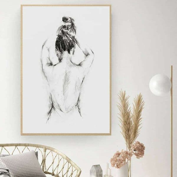 Scandinavian Minimalist Wall Art Female Line Drawing Abstract Nude HD Canvas Poster Print Home Bedroom Living Room Decoration 26Y0210