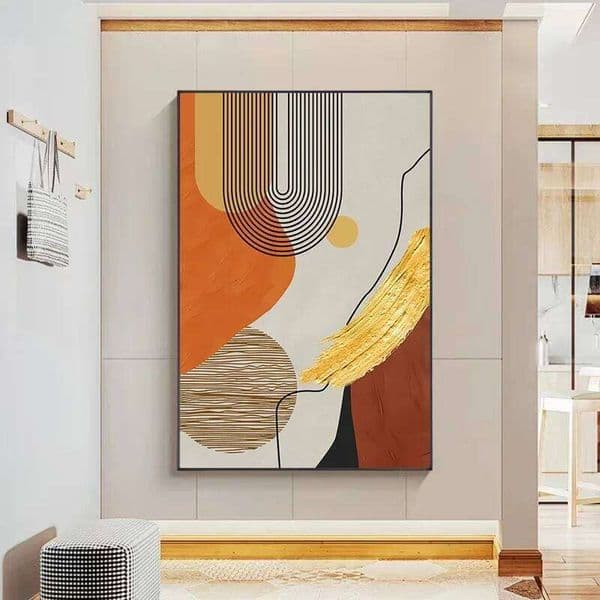 Golden Luxury Abstract Line Canvas Painting Large Size Nordic Wall Art Pictures for Living Room Modern Home Decor Poster Print 26Y0210
