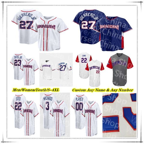 2026 Dominican Republic WBC World Baseball Classic Jersey Vladimir Guerrero Jr Julio Rodriguez Juan Soto Fernando Tatis Geraldo Perdomo Ketel Marte Manny Machado