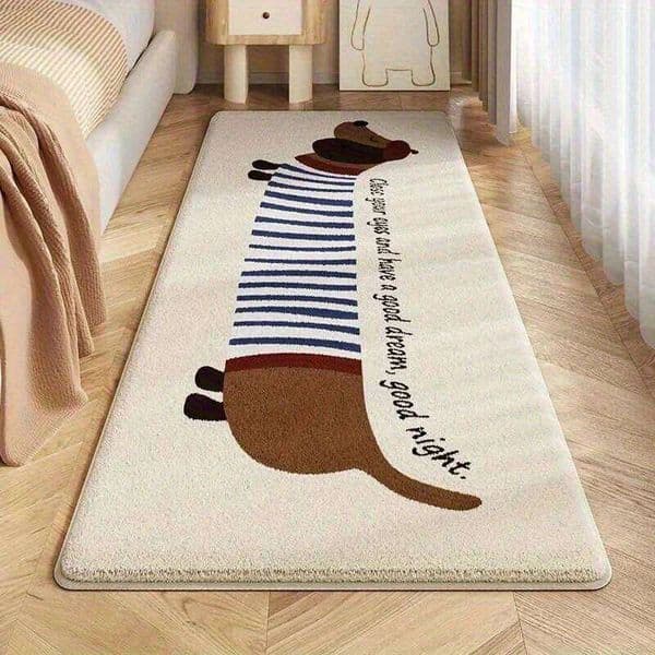 VIKAMA 1PC Dachshund Pattern Floor Mat, Non-Slip Blanket For Indoor And Outdoor Camping Bedroom Bedside Home Decor Perfect Gift 26H0211