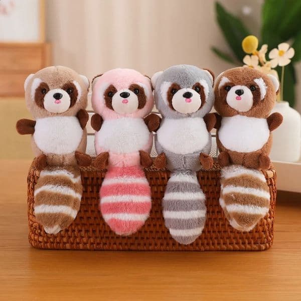 20cm Cute Raccoon Plush Pendant Toy Doll Keychain Backpack Accessorie Gift 260124