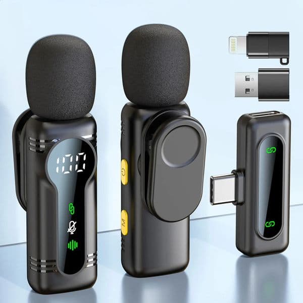 Professional Wireless Lavalier Microphone Noise CancellingMagnetic Portable Clip-on Mic for iPhone Android PC Live Interview 260203