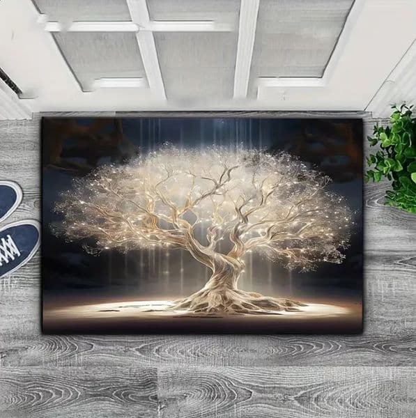The Tree of Life Retro Floral Pattern Door Mat Is Soft and Suitable Indoor and Outdoor Entrances Kitchen Mats Home Decoration 260202