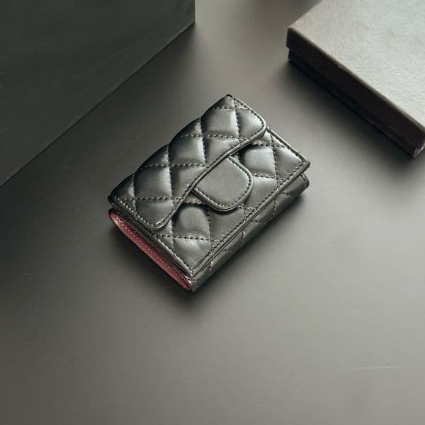 Caviar Sheepskin Wallet Leather Women's Wallet High Quality Buckle Credit Card Wallet Fashion Designer Wallet Card holder Coin Wallet Original ID Case Women's Bag