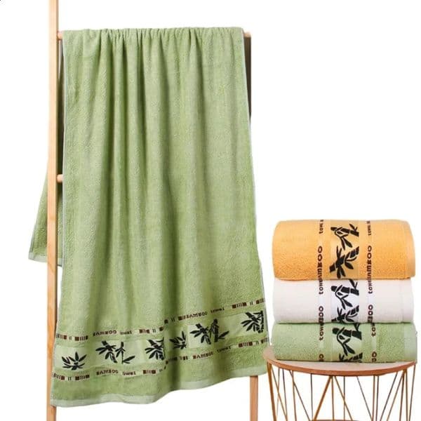 Towel 70X140CM Bamboo Big Towel el Home Embroidered Bath Towel Cover Personalized Sport Gift Towels Green Coffee Cream 260129