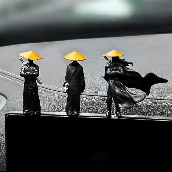3Pcs 50Mm Resin Mini Figures Model Ancient Japanese Chinese Ninja Samurai Warrior Modeling Cool Miniature Car Decoration Gifts 260130