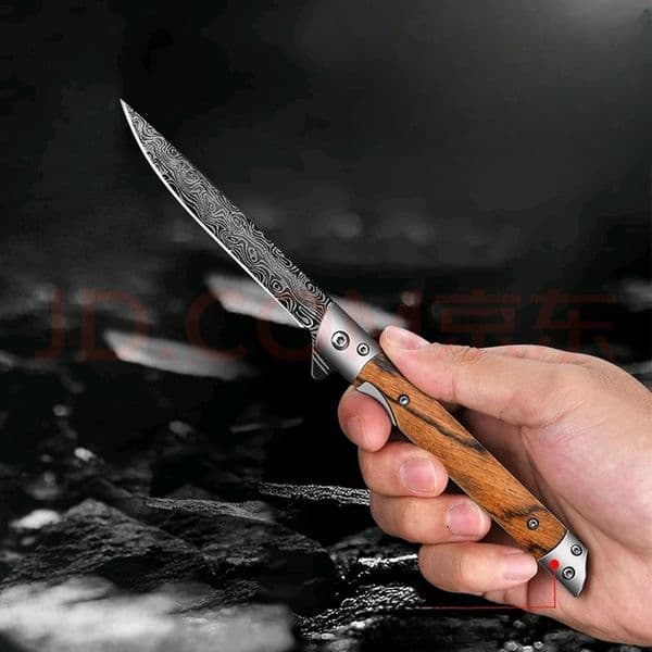 portable high-grade folding knife, sharp and high hardness damascus steel steel knife, outdoor folding fruit knife