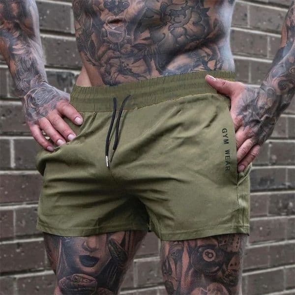 2026 Summer Gym Fitness Mens Shorts Woven sweatpants Thin Fashion Men Marathon Running Shorts Sports Breathable Training Pants 260207