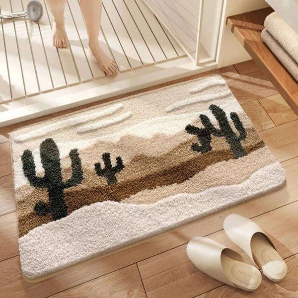 VIKAMA Cartoon Landscape Bathroom Absorbs Water Anti Slip Fall Prevention Soft Texture Entrance Floor Mat Durable Home Decor 26L0224