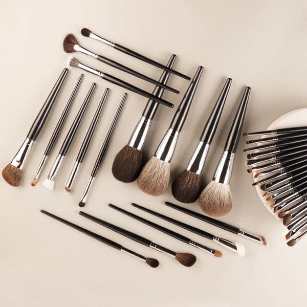 Complete Makeup Brush Set Full Animal Hair Eyeshadow Blush Nose Contour Brush Kit