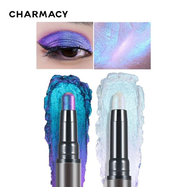 CHARMACY 2 In 1 Multichrome Eyeshadow Sticks High Pigmented Glitter Waterproof Eye Shadow Pen Metallic Makeup 6 Color 260207