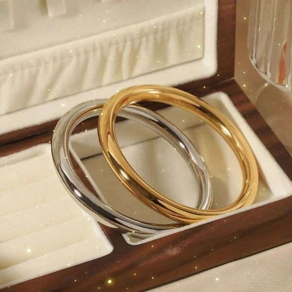 G&D Classic Minimalist Stainless Steel Polished Hollow Gold-plated Bracelet, In A Chunky Style J260224