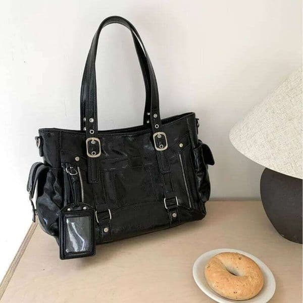 Sweet Cool Style Large Capacity Tote Personalized Portable Motorcycle Simple Y2K Shoulder Commuter Crossbody Bag Z260224