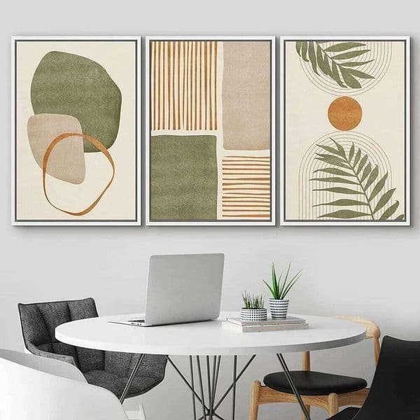 Simple Style Canvas Print Posters Wall Painting Set of 3 Tropical Leaves Abstract Shapes Illustrations Modern Art Boho Decor 26Y0224