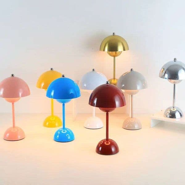 LED Mushroom Flower Bud Touch Charging Nordic Decorative Lamp for Bedroom, Study & Bedside H260224