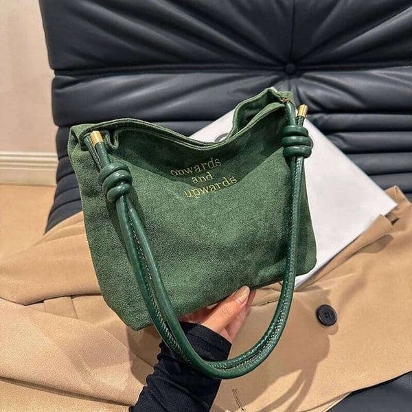 Suede Handbag Casual Rope Buckle Design Multicolor Shoulder Adjustable Straps Tote Crossbody Bucket Bag Z260224