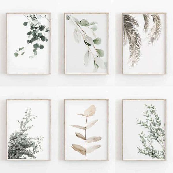 Minimalist Aesthetics Nordic Botanical Poster Canvas Painting Eucalyptus Palm Leaves Art Plant Printable Wall Decor 26Y0224
