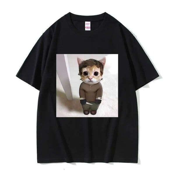 Funny Cat Cosplay Dexter Morgan Meme T-shirt Men Women Casual Vintage Cotton T Shirt Male Fashion Oversized T-shirts Streetwear H260224