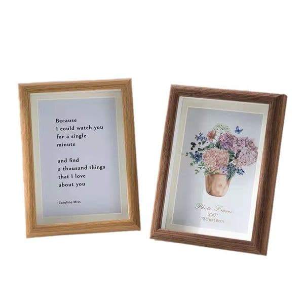 Nordic Wooden Photo Frame, DIY Handmade Frame for Dried Flower Specimens, Hollow 3D Album Tabletop Display, Wholesale 6/7/8 Inch & A4 Size
