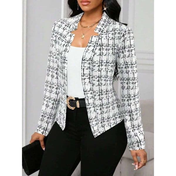 Mardi Hefxessdr Small Frarant Wind Coat Female Sprin Summer New Vintae Plaid Loose fittin Style Fashion Lon sleeved Top