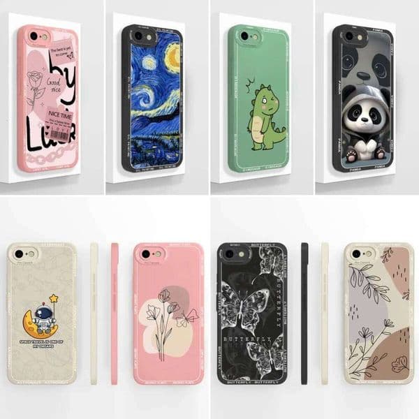 7 8 Phone Case Oil Painting Back Cover iPhone SE Full Protection Liquid Silicone Protectors For iPhone7 iPhone8 J260205