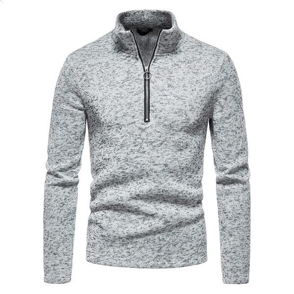 Winter Mens Sweatshirt Placket Zipper n Solid Color Turtleneck Base Shirt Jacket Men 260130BJ