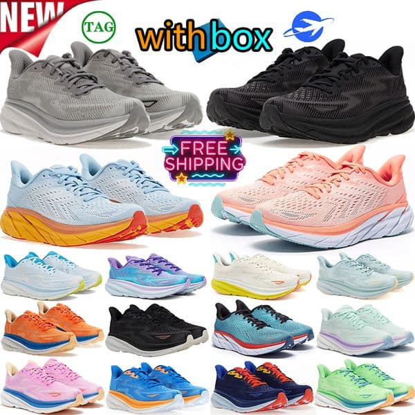 2026 free shipping designers running shoes Clifton 9 Bondi 8 men women sneakers triple black white mens womens outdoor sports trainers big size 36-45