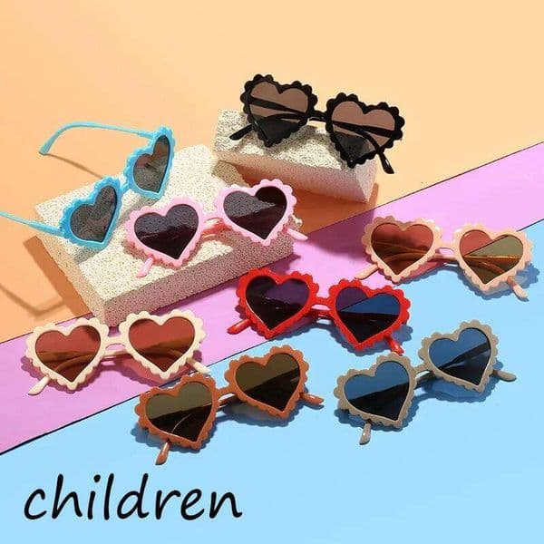 UV380 Resistant Personalized Children's Love Sunglasses Cute Baby Cartoon Glasses Heart Shaped Fashion Boys And Girls L260224