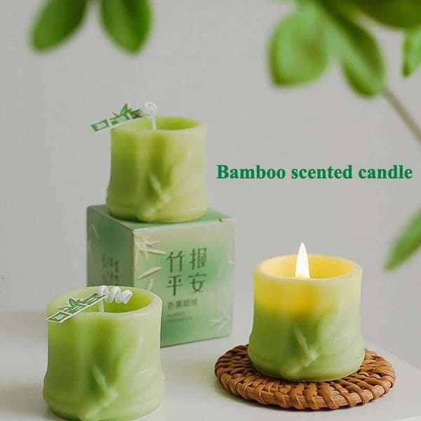 Natural Plant Bamboo Scented Candle Table Decor Home Decoration Wedding Birthday Party Candles S260209