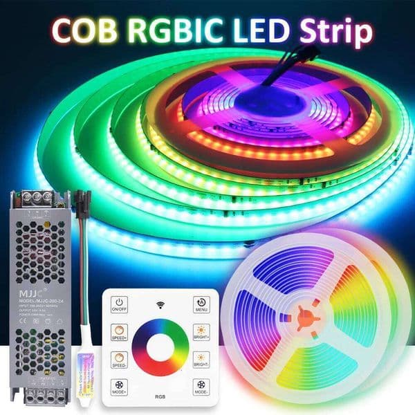 WS2811 COB RGBIC LED Strip DC24V 5M 10M 20M 30M RGB IC Horse Running Water Flowing Lights Tape Diode Ribbon Room Decoration Lamp 26H0224