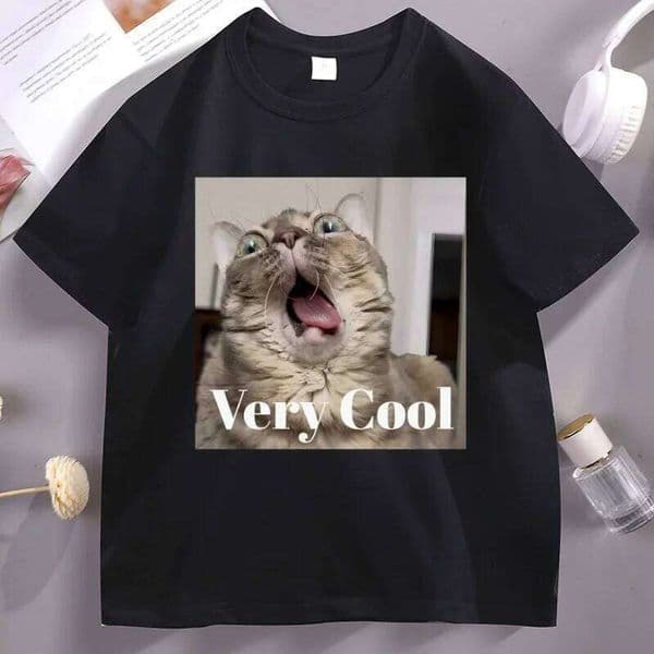 Gumbus Very Cool T Shirts Men Women Casual Cotton Short Sleeve T-shirt Round Neck Funny Cat Tshirt Loose Comfortable Clothes H260224