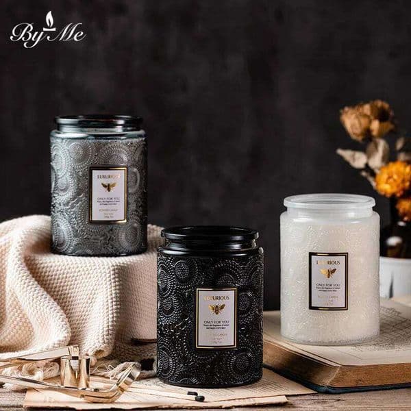 Embossed cup essential oil scented with hand gift bedroom household smokeless fragrance candle wholesale H260224
