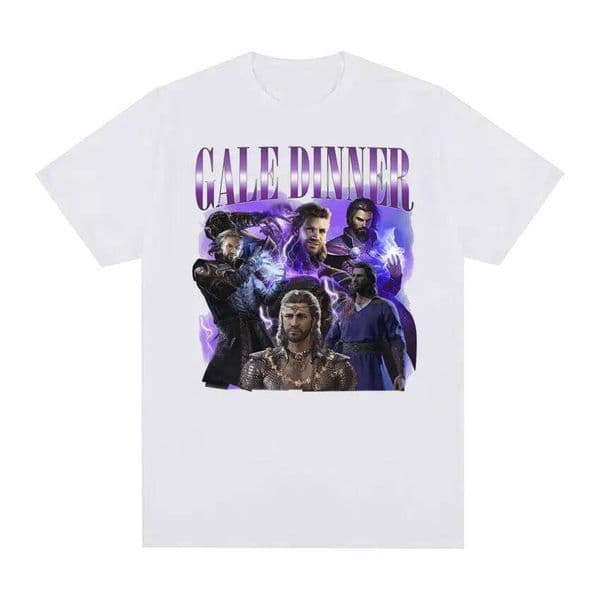 2025 Summer Limited Gale Dinner Baldurs Gate 3 Graphic Women's Men's Vintage Oversized Cotton Printed T-shirt Streetwear H260224