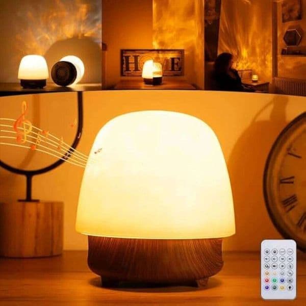 Ripples Lamp Ocean Water Projector Light Bluetooth Speaker 16 Color Atmosphere for Home Decor Night Lights H260224