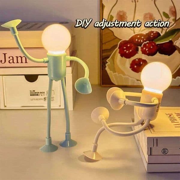 Suction Cup Figurine Mini Table Lamp Bedside Desk Ornament Deformed Funny Gift Creative Design Night Light for Children H260224