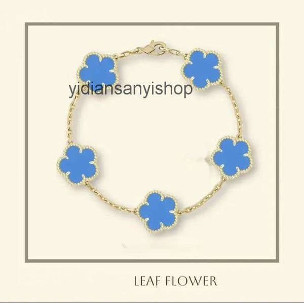 Designer Jewelry vanly cleefbracelet 18K Gold Sliver Plated Bangle Chain Mother-of-Pearl Bracelets Women Full Diamond Plated Flower Four-Leaf Clover bracelet 8RK6