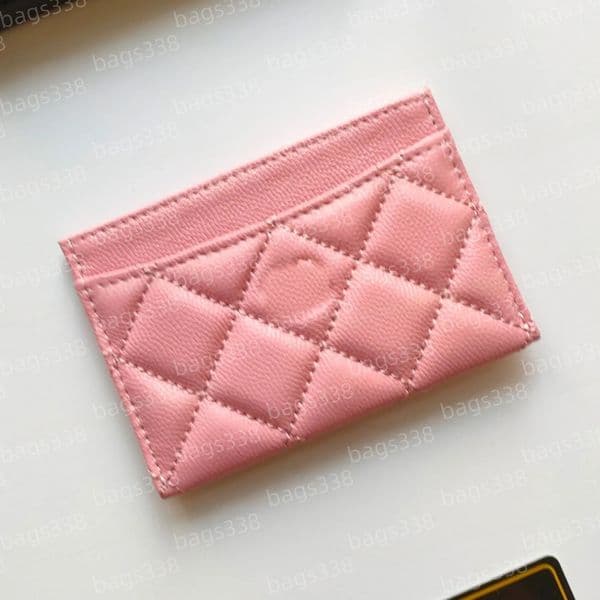 Designer wallet card holder luxury grained smooth genuine caviar women leather credit fashion casual shopping coin slots pocket mini quality classic passport