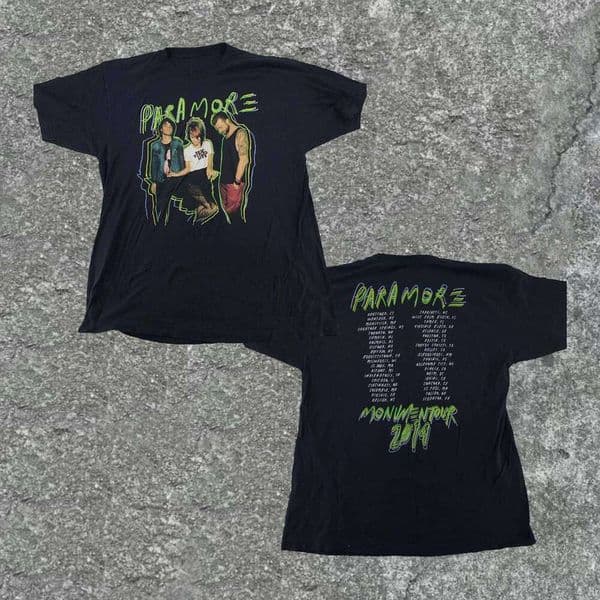 VTG Paramore American Rock Band Monumentour Concert Tour Short Sleeve Cotton T-shirt Summer Men Women Retro Y2K Streetwear C260225