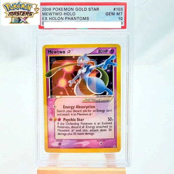 DIY PTCG 2006 GOLD STAR MEWTWO 103/110 EN Collection Copy 10Points Rating Card Game Gift Toy W260225