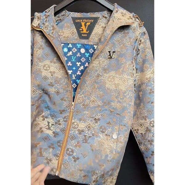 Men's 2025 Light Luxury European Style Hooded Jacket Fashionable Jacquard Versatile Color-Block Casual Coat