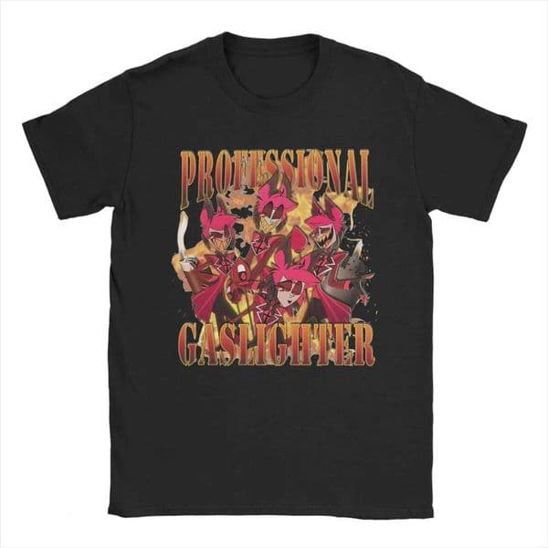Alastor Professional Gaslighter Hazbins Hotels Men T Shirts Tees Short Sleeve Round Collar T-Shirts Pure Cotton Unique Clothes C260225