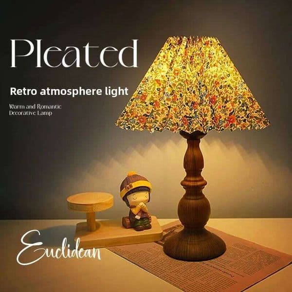 American Retro Wood Grain Bedroom Bedside Wrought Iron Lamp Nordic Simple Living Room Desktop Atmosphere Nostalgic Night Light H260224