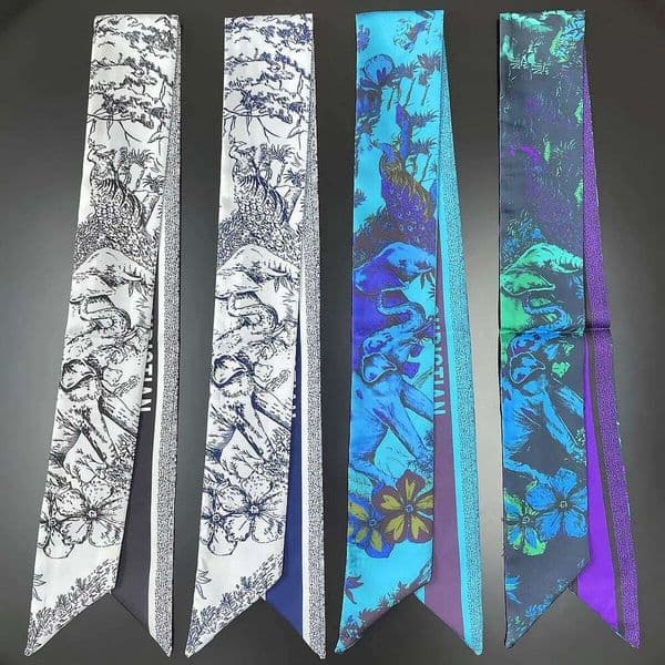 2024 New Color Scheme Jungle Animals Tarot Women Luxury Brand Scarf Skinny Bag Silk Scarves Foulard Headband For Ladiy 26Y0225