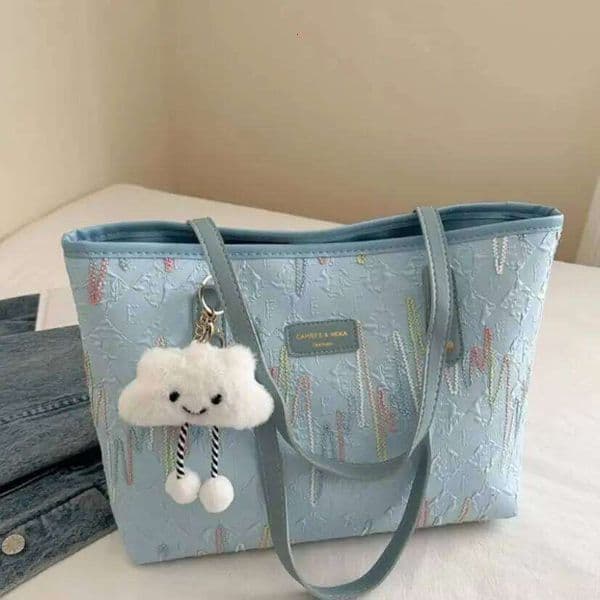 Female New Style Fashion Handbag Shoulder Mommy Tote Large Capacity Work Commuting Canvas Bag Z260225