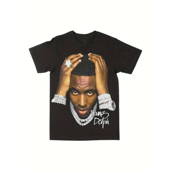 Young Dolph Graphic Tee, Men'S Casual Round Neck Short Sleeve T-Shirt, 100% Cotton, Regular Fit T260225