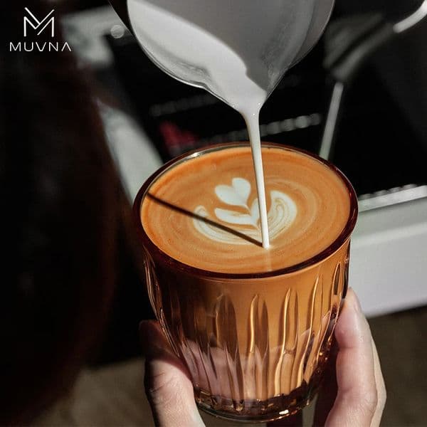 MUVNA Glass Coffee Cup 100ml 160ml 220ml 320ml Espresso Cups Accessories AntiScald Mugs Transparent Gray 260209