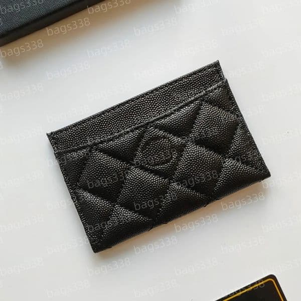 Elegant designer women leather wallet secure credit card slots caviar holder compact purses luxury casual porte carte quality grained smooth passport organizer